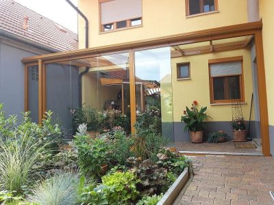 Sommergarten mit Slide Glas Schiebe System